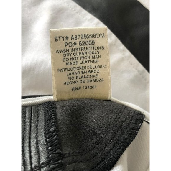 White Skinny Jeans with Black Faux Leather Trim - Picture 12 of 13